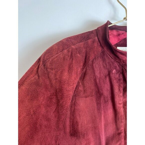 Vintage West Bay Saks Fifth Avenue Leather Bomber Maroon 14 - Picture 5 of 10